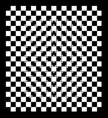 Оптическая иллюзия: квадраты и точки