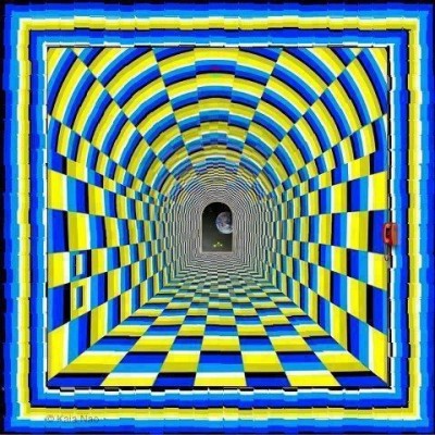 Оптическая иллюзия: движущийся корридор