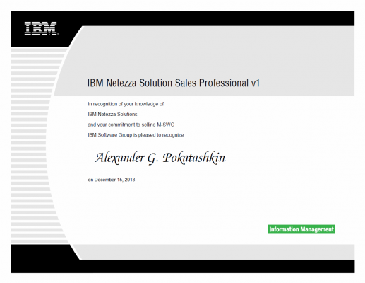 IBM Netezza Solution Sales Professional v1