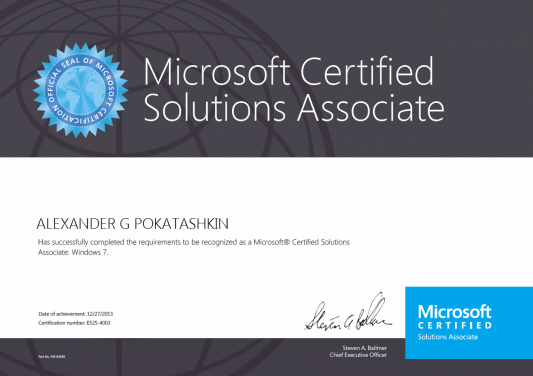 Microsoft Certified Solutions Associate (MCSA): Windows 7