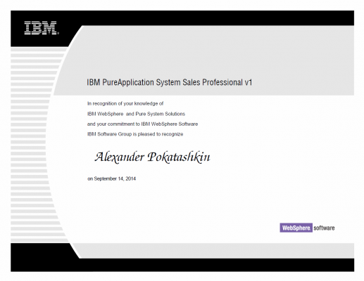 IBM PureApplication System Sales Professional v1