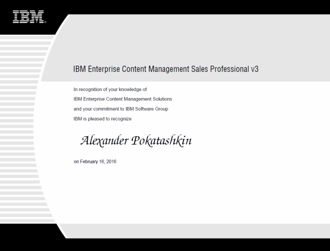 IBM Enterprise Content Management Sales Professional v3