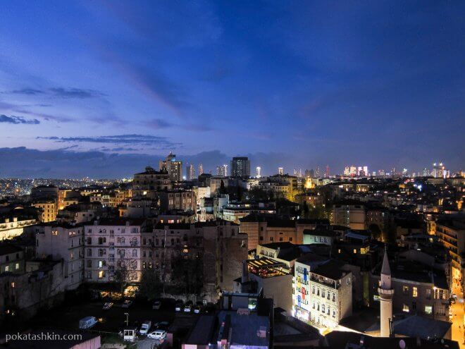 Вечерний Стамбул, вид с Галатской башни